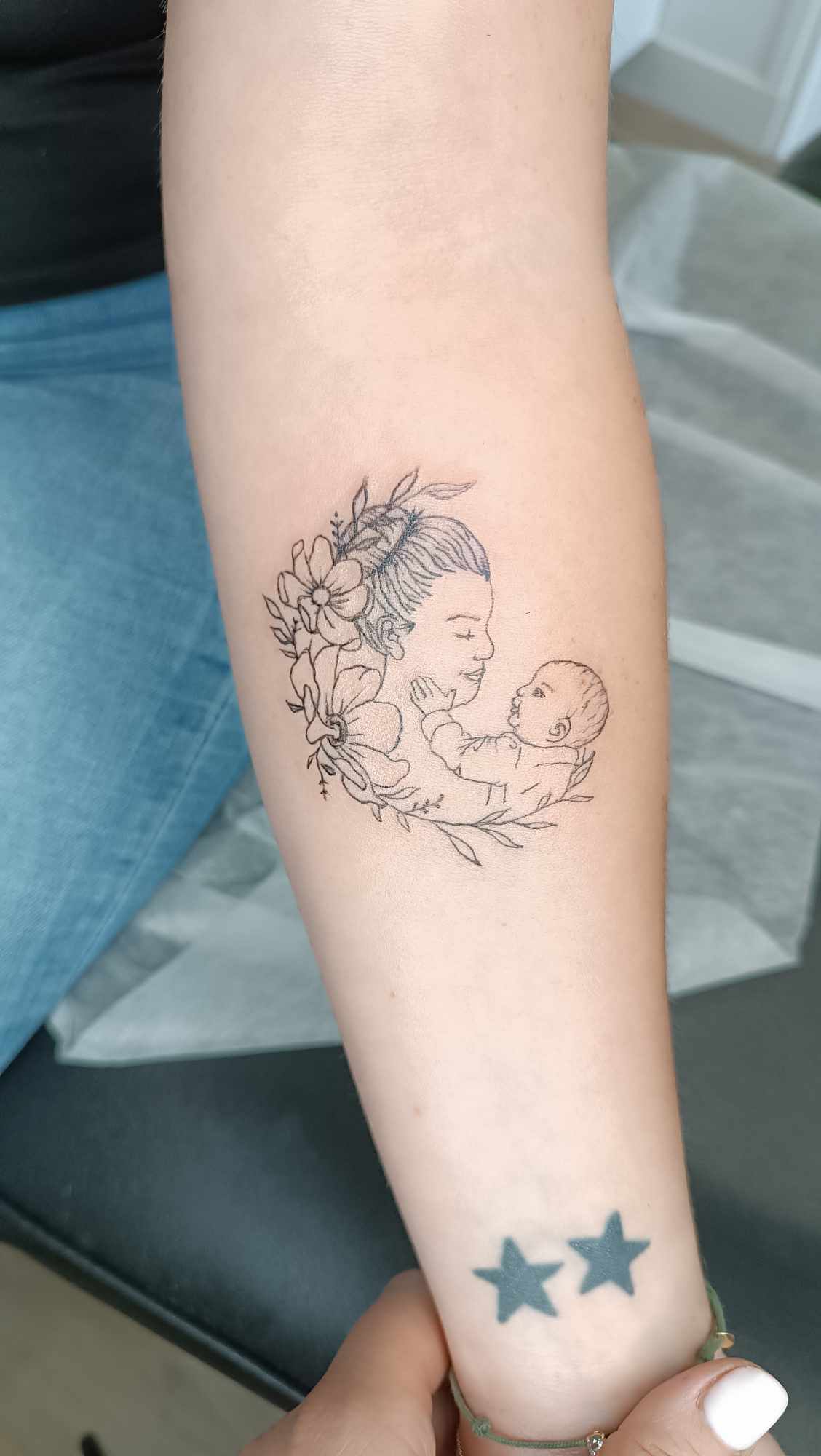 tattoo personalisé maman et bebe