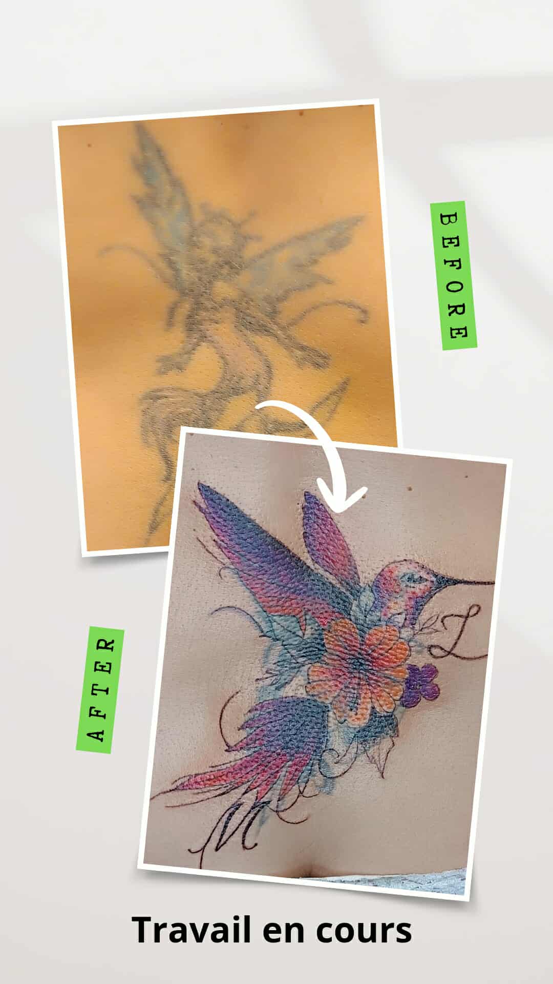 cover tattoo colibri couleur