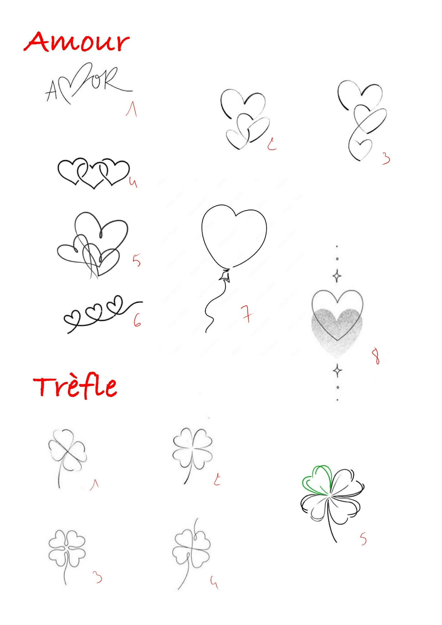 petit tatouage amour et trefle