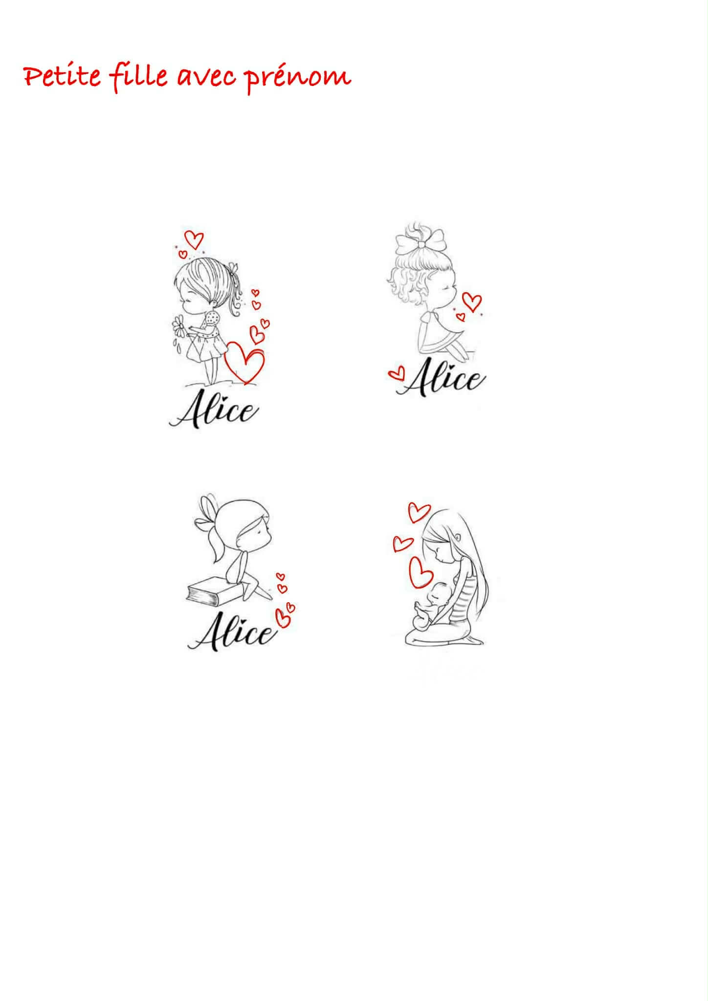 petite fille avec prenom