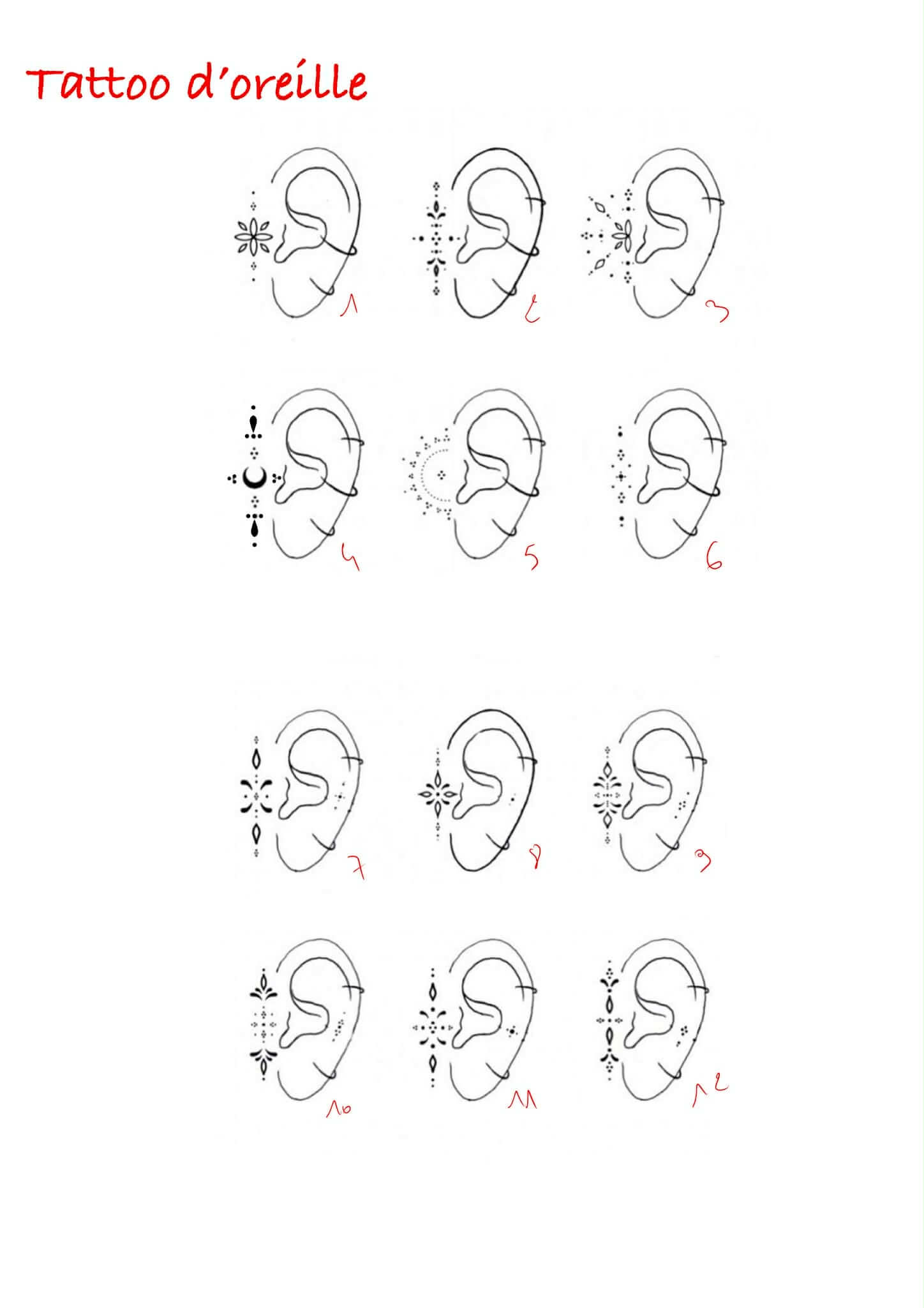 tatouage d'oreilles